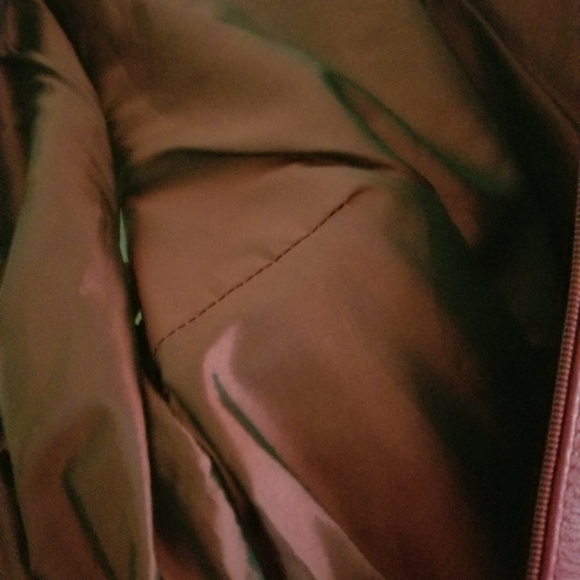 Red Faux Leather Dress with Appliques, V-Neck, Fully Lined Size 4, Styleworks - Picture 8 of 8